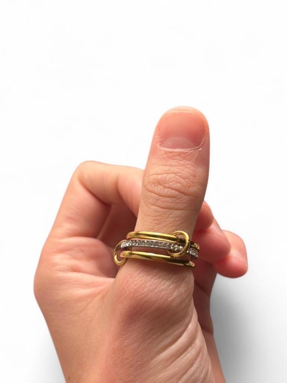 Gold-Tone Pave Loop Statement Ring - Yellow Gold